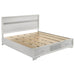 Miranda California King. E.King, & Queen 2-drawer Storage Bed Black & White - Furniture Land (Milwaukee, WI)