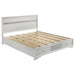 Miranda California King. E.King, & Queen 2-drawer Storage Bed Black & White - Furniture Land (Milwaukee, WI)