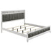 Barzini California King, E.King, & Queen Upholstered Panel Bed White - Furniture Land (Milwaukee, WI)