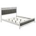 Barzini California King, E.King, & Queen Upholstered Panel Bed White - Furniture Land (Milwaukee, WI)