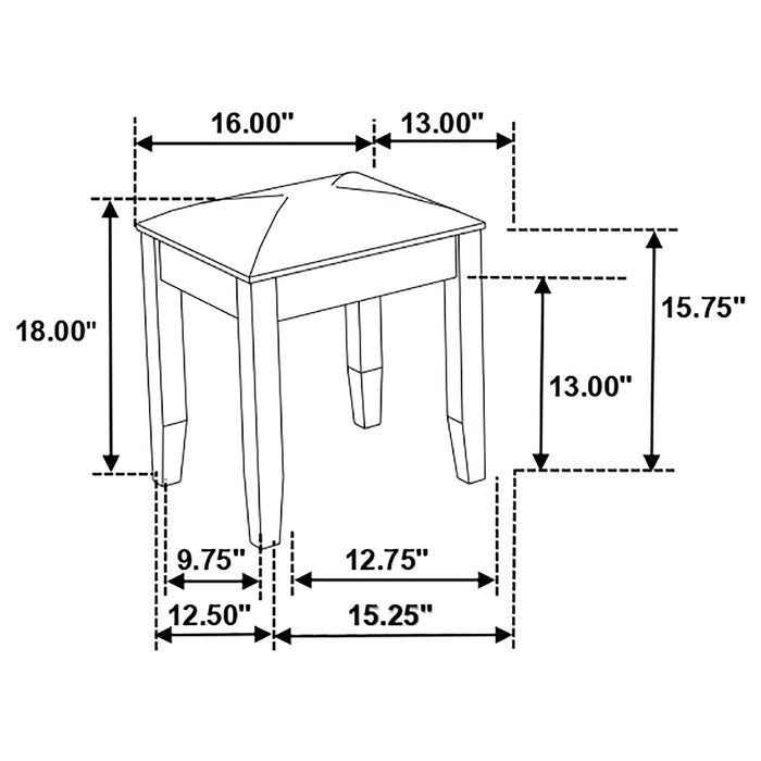 Barzini Vanity Stools - Furniture Land (Milwaukee, WI)