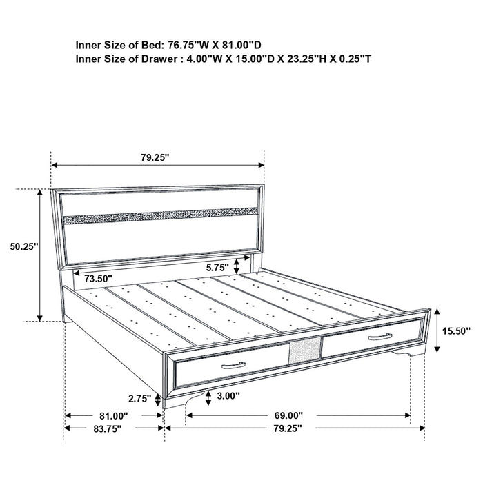Miranda Bedroom Set with Storage - Furniture Land (Milwaukee, WI)