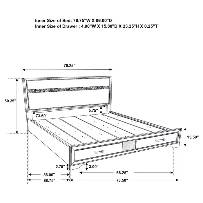 Miranda Bedroom Set with Storage - Furniture Land (Milwaukee, WI)