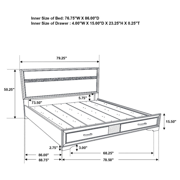 Miranda Bedroom Set with Storage - Furniture Land (Milwaukee, WI)
