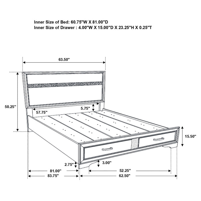 Miranda Bedroom Set with Storage - Furniture Land (Milwaukee, WI)