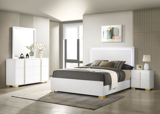 Marceline Bedroom Sets White & Black 4 & 5 Piece - Furniture Land (Milwaukee, WI)