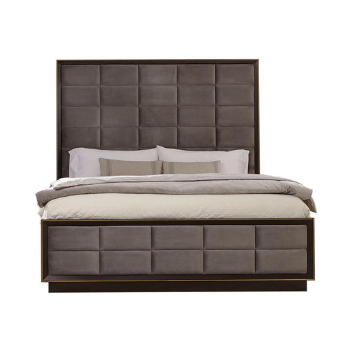 Durango California King, Eastren King, & Queen Upholstered Bed Smoked Peppercorn and Grey - Furniture Land (Milwaukee, WI)