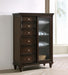 Andover 6-drawer Tempered Glass Door Chest Dark Oak - Furniture Land (Milwaukee, WI)