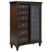 Andover 6-drawer Tempered Glass Door Chest Dark Oak - Furniture Land (Milwaukee, WI)