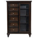 Andover 6-drawer Tempered Glass Door Chest Dark Oak - Furniture Land (Milwaukee, WI)
