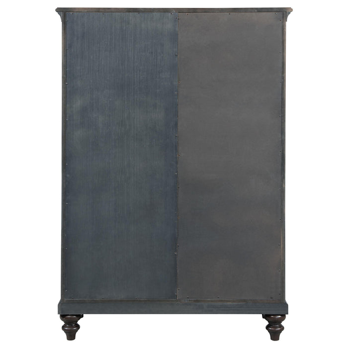 Andover 6-drawer Tempered Glass Door Chest Dark Oak - Furniture Land (Milwaukee, WI)