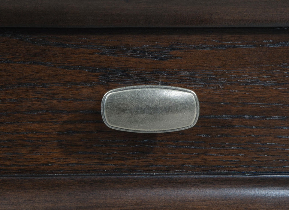 Andover 6-drawer Tempered Glass Door Chest Dark Oak - Furniture Land (Milwaukee, WI)