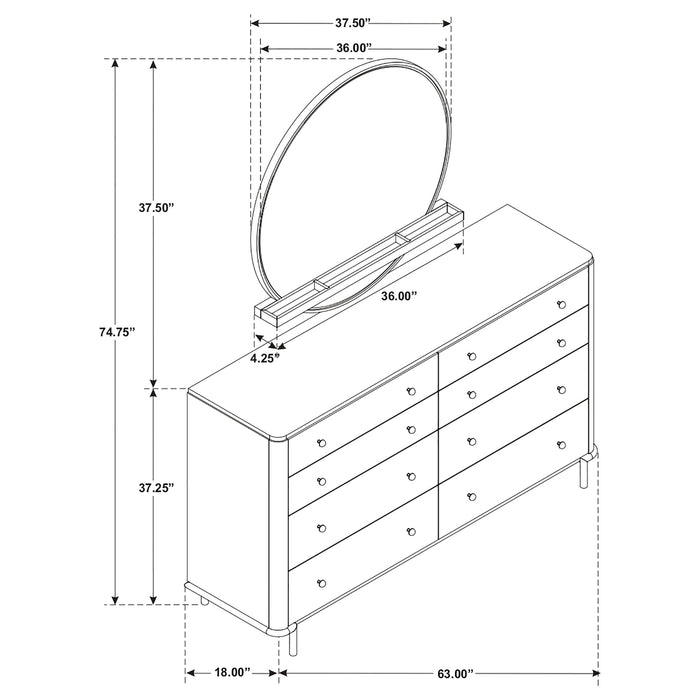 Arini Dresser With Mirror - Furniture Land (Milwaukee, WI)