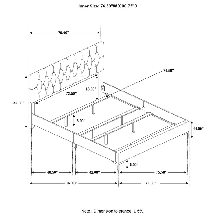 Kendall Panel Bed E.King, & Queen Black & White - Furniture Land (Milwaukee, WI)