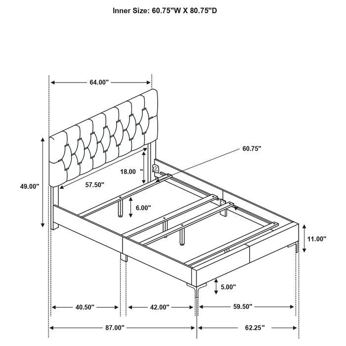 Kendall Panel Bed E.King, & Queen Black & White - Furniture Land (Milwaukee, WI)