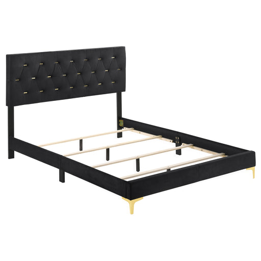 Kendall Panel Bed E.King, & Queen Black & White - Furniture Land (Milwaukee, WI)