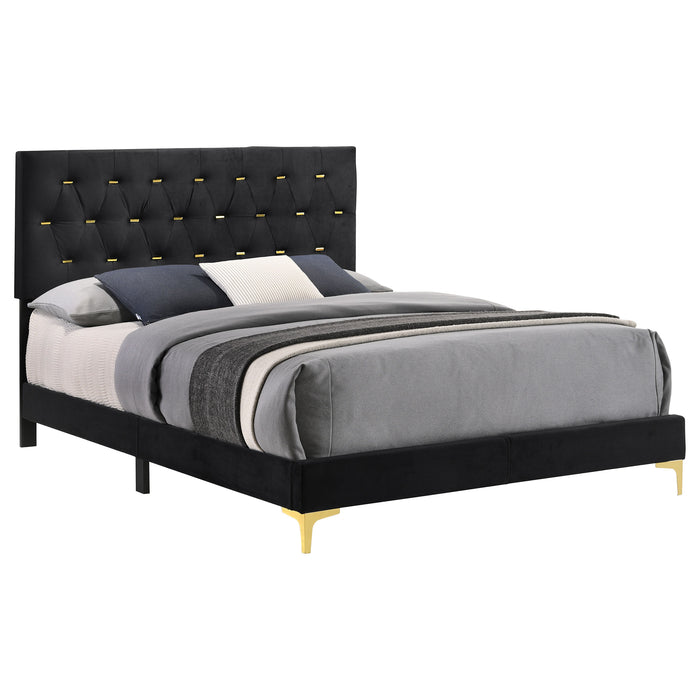 Kendall Panel Bed E.King, & Queen Black & White - Furniture Land (Milwaukee, WI)
