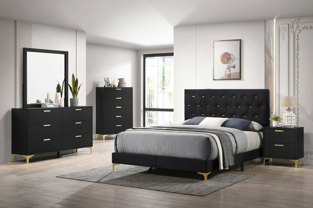 Kendall Panel Bed E.King, & Queen Black & White - Furniture Land (Milwaukee, WI)