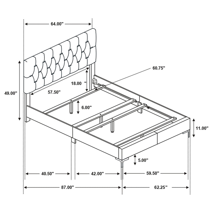 Kendall Panel Bed E.King, & Queen Black & White - Furniture Land (Milwaukee, WI)