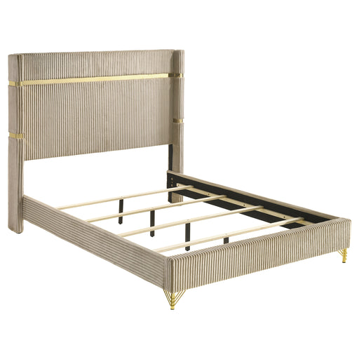 Lucia 4 & 5 Piece Bedroom Set King & Queen Beige & Grey - Furniture Land (Milwaukee, WI)