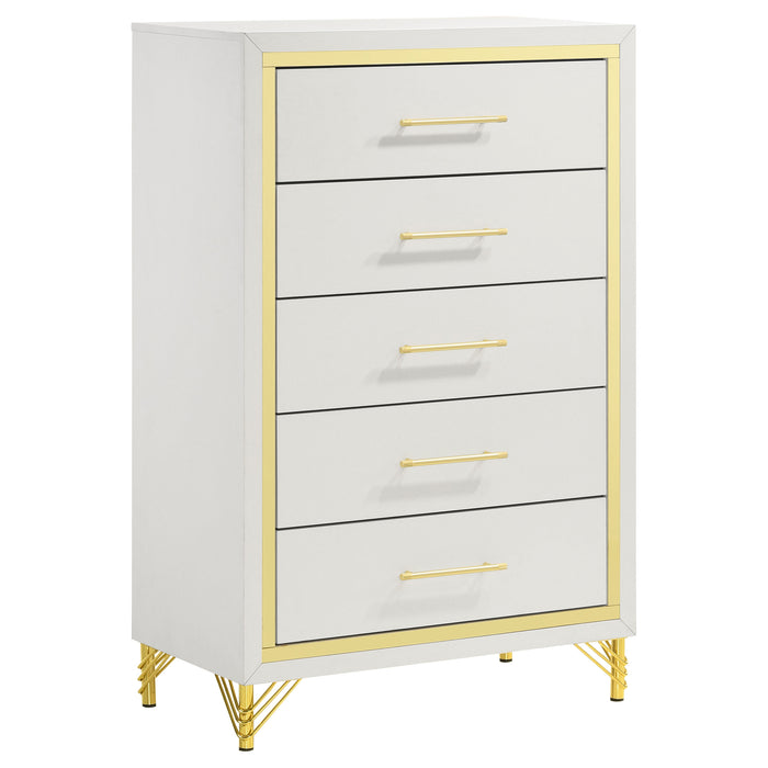 Lucia 4 & 5 Piece Bedroom Set King & Queen Beige & Grey - Furniture Land (Milwaukee, WI)
