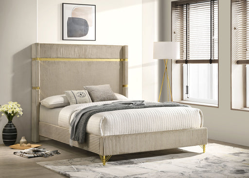 Lucia Eastern King & Queen Bed Beige & Grey - Furniture Land (Milwaukee, WI)