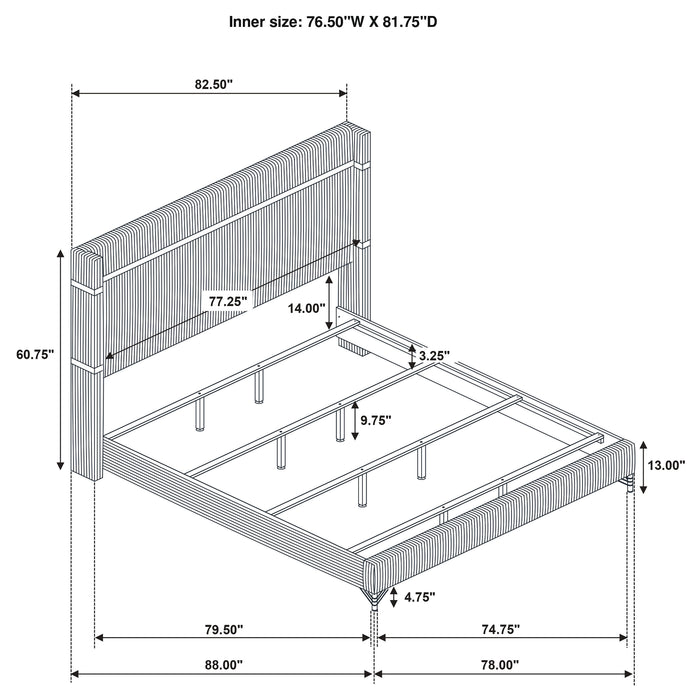 Lucia Eastern King & Queen Bed Beige & Grey - Furniture Land (Milwaukee, WI)