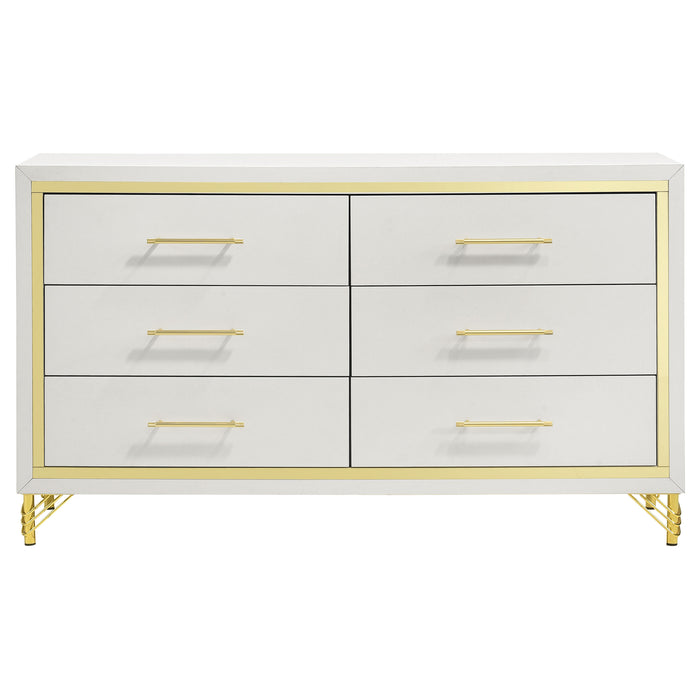 Lucia 4 & 5 Piece Bedroom Set King & Queen Beige & Grey - Furniture Land (Milwaukee, WI)