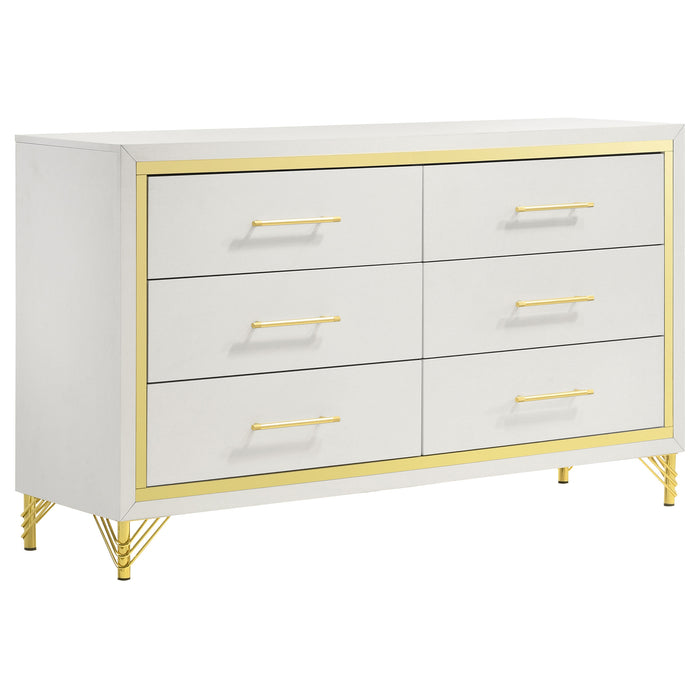 Lucia 4 & 5 Piece Bedroom Set King & Queen Beige & Grey - Furniture Land (Milwaukee, WI)