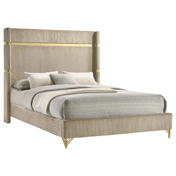 Lucia Eastern King & Queen Bed Beige & Grey - Furniture Land (Milwaukee, WI)