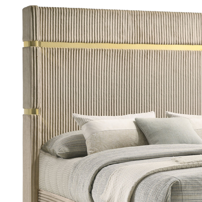 Lucia Eastern King & Queen Bed Beige & Grey - Furniture Land (Milwaukee, WI)