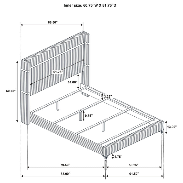 Lucia Eastern King & Queen Bed Beige & Grey - Furniture Land (Milwaukee, WI)