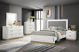 Caraway 4 Pc & Pc E.King, Cal.King, & Queen Bedroom Set Black & White - Furniture Land (Milwaukee, WI)