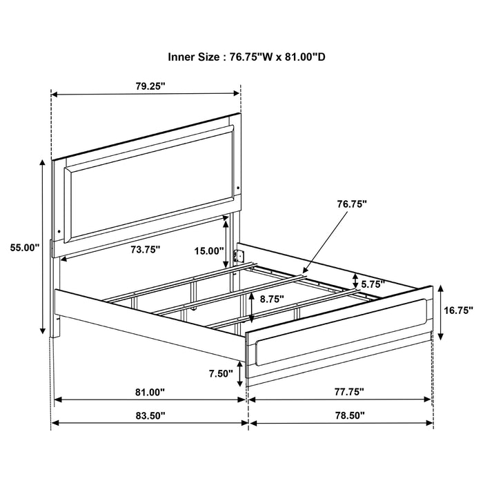 Caraway California King, E.King, & Queen Bed Black & White - Furniture Land (Milwaukee, WI)