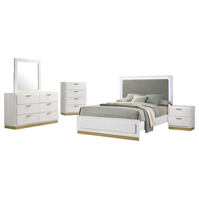 Caraway 4 Pc & Pc E.King, Cal.King, & Queen Bedroom Set Black & White - Furniture Land (Milwaukee, WI)