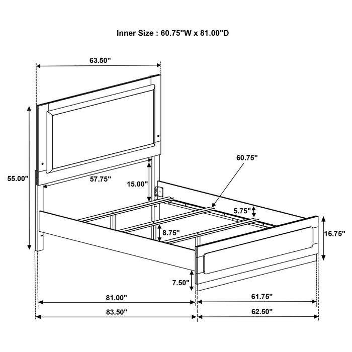 Caraway California King, E.King, & Queen Bed Black & White - Furniture Land (Milwaukee, WI)