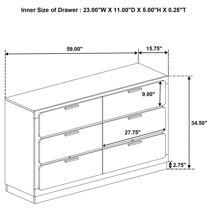 Caraway 4 Pc & Pc E.King, Cal.King, & Queen Bedroom Set Black & White - Furniture Land (Milwaukee, WI)