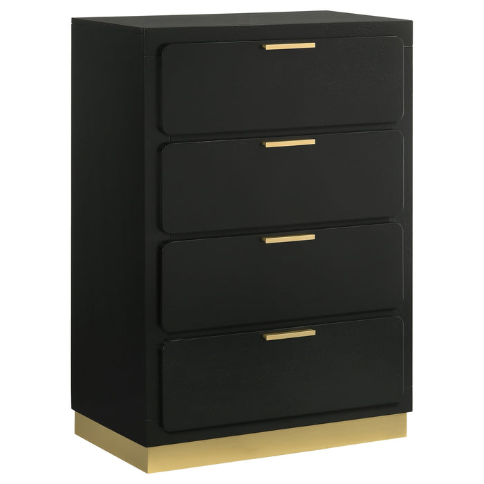 Caraway 4 Pc & Pc E.King, Cal.King, & Queen Bedroom Set Black & White - Furniture Land (Milwaukee, WI)