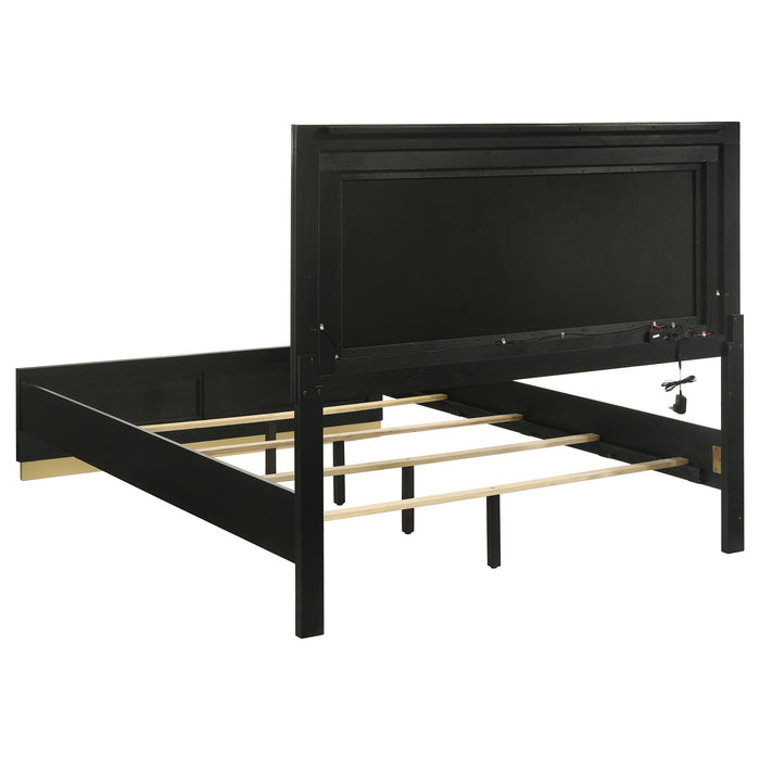 Caraway 4 Pc & Pc E.King, Cal.King, & Queen Bedroom Set Black & White - Furniture Land (Milwaukee, WI)