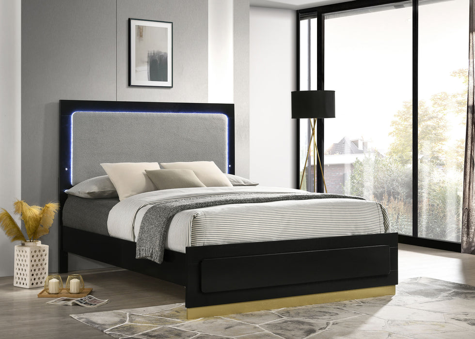 Caraway California King, E.King, & Queen Bed Black & White - Furniture Land (Milwaukee, WI)