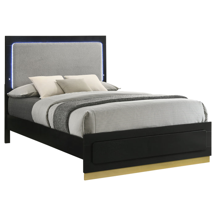 Caraway California King, E.King, & Queen Bed Black & White - Furniture Land (Milwaukee, WI)