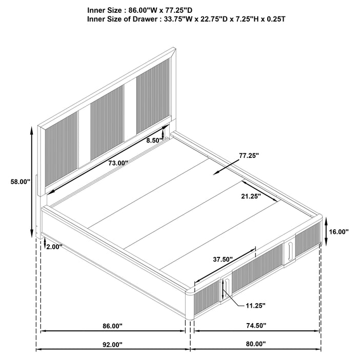 Terrace California King, E.King, & Queen Bed - Furniture Land (Milwaukee, WI)