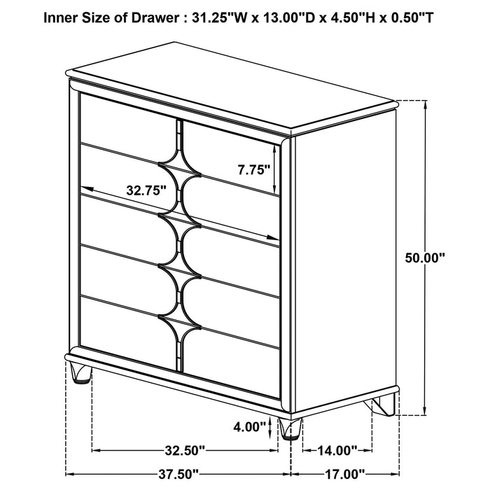 Olivia 4 & 5 Piece Bedroom Set E.King, Queen, & Cal.King - Furniture Land (Milwaukee, WI)