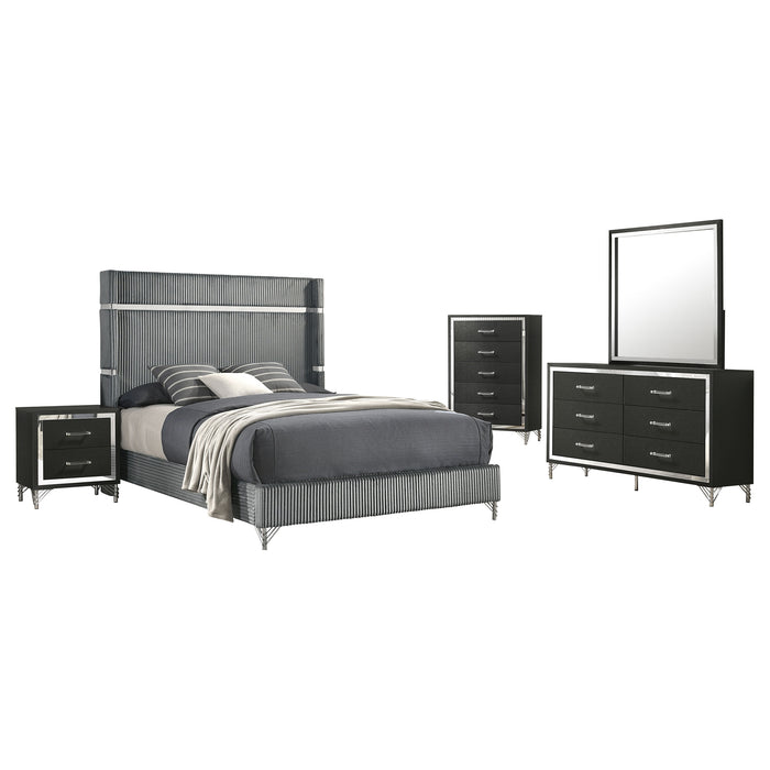 Lucia 4 & 5 Piece Bedroom Set King & Queen Beige & Grey - Furniture Land (Milwaukee, WI)