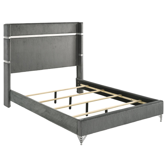 Lucia 4 & 5 Piece Bedroom Set King & Queen Beige & Grey - Furniture Land (Milwaukee, WI)