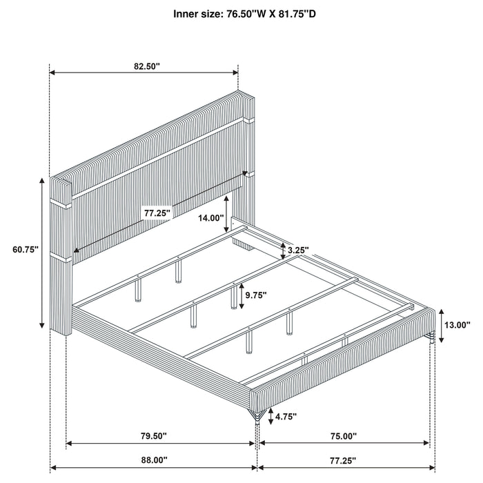 Lucia Eastern King & Queen Bed Beige & Grey - Furniture Land (Milwaukee, WI)