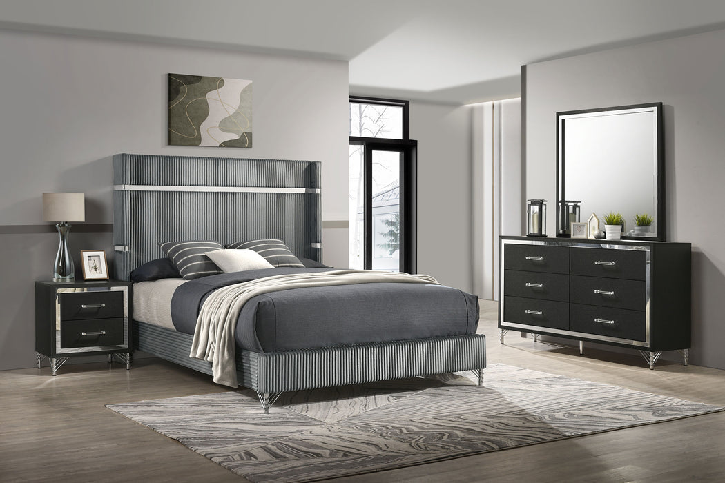 Lucia 4 & 5 Piece Bedroom Set King & Queen Beige & Grey - Furniture Land (Milwaukee, WI)