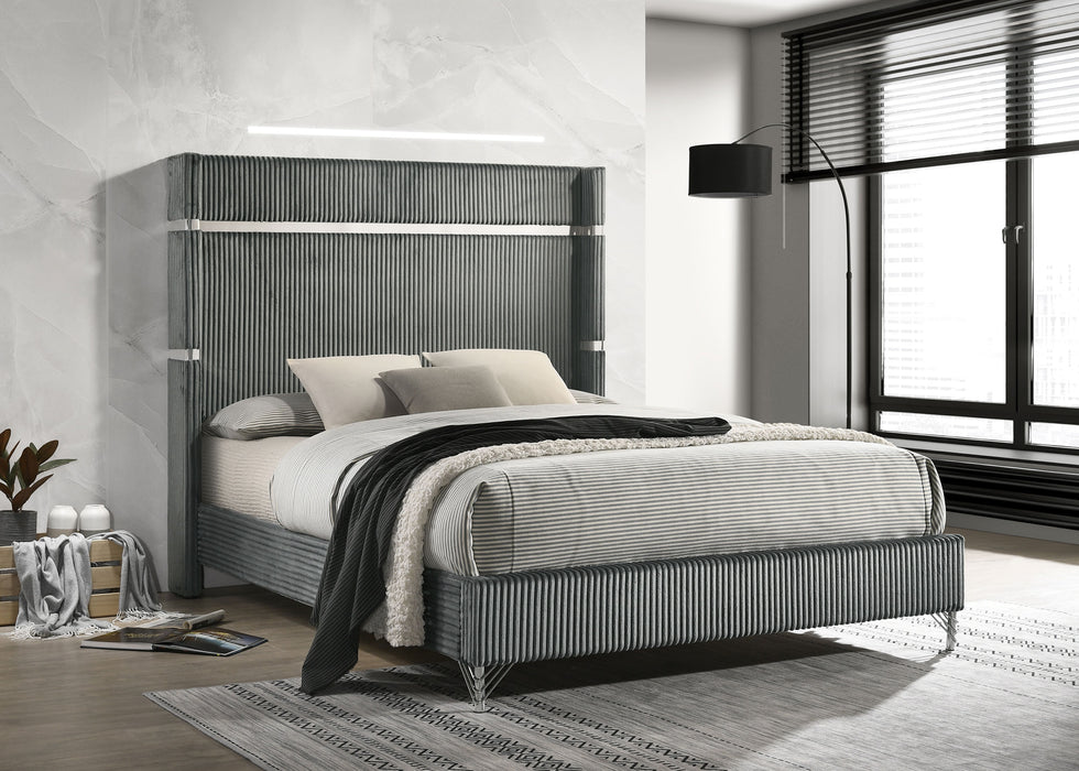 Lucia Eastern King & Queen Bed Beige & Grey - Furniture Land (Milwaukee, WI)