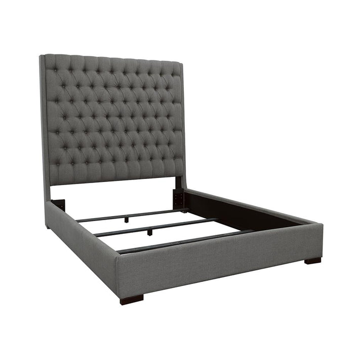 Camille Tall Tufted California King, E.King & Queen Bed Grey - Furniture Land (Milwaukee, WI)