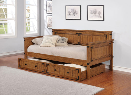 Oakdale Wood Twin Daybed with Trundle Rustic Honey - Furniture Land (Milwaukee, WI)